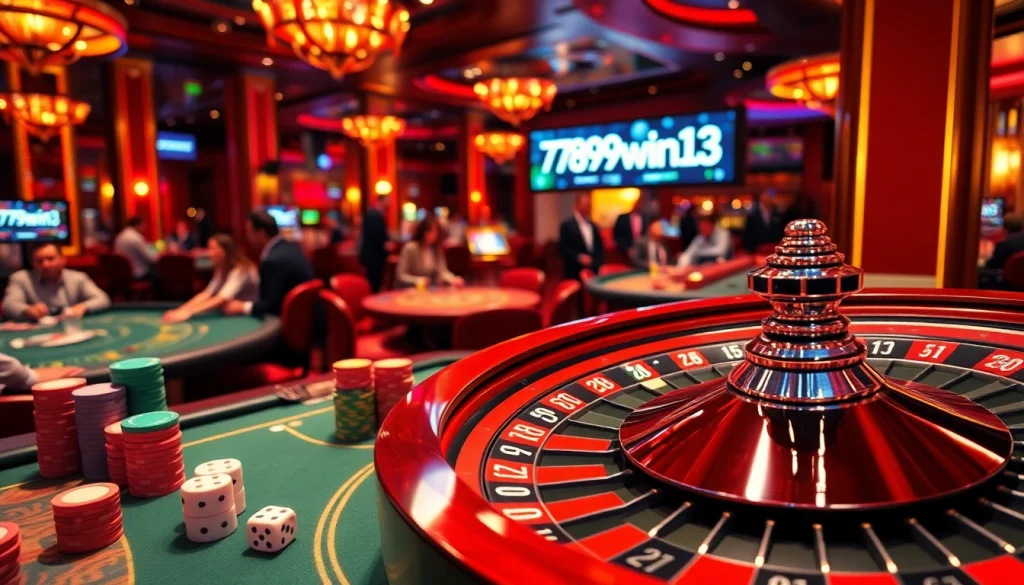 Experience thrilling moments at 789win13 with a roulette wheel and vibrant poker action.
