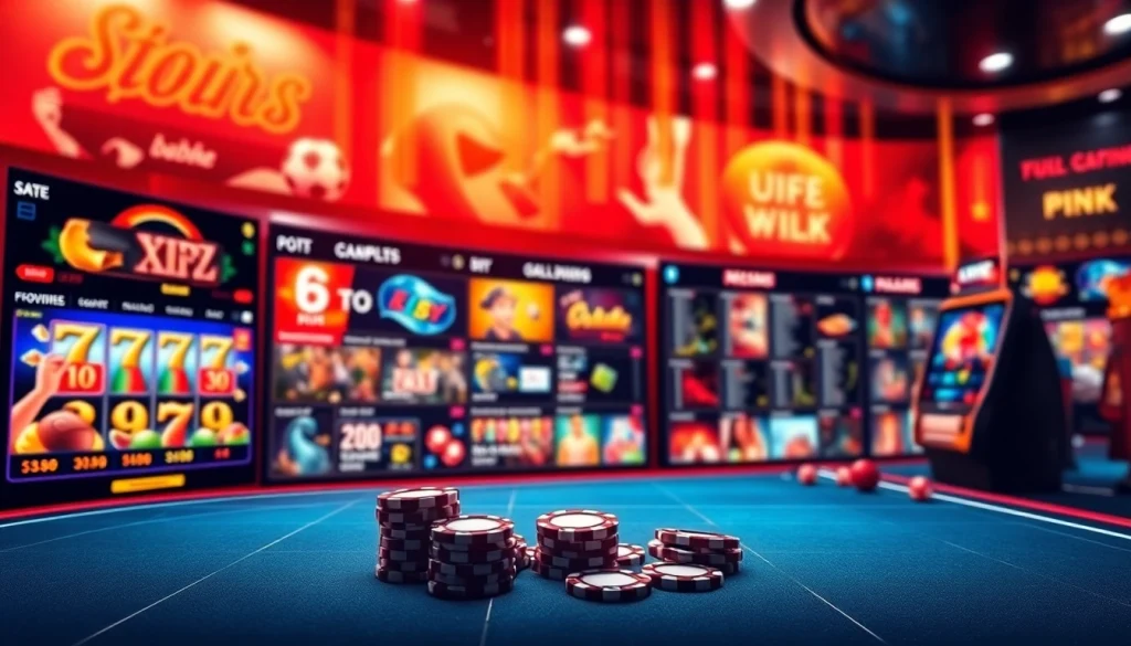 Engaging visual of Nhà cái OK88 online gambling platform showcasing vibrant games and sports betting features.