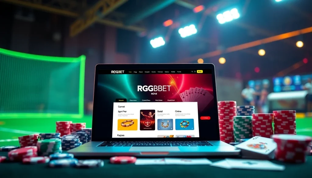 Experience excitement at Nhà cái RGBET with a vibrant online gambling setup featuring sports and casino games.